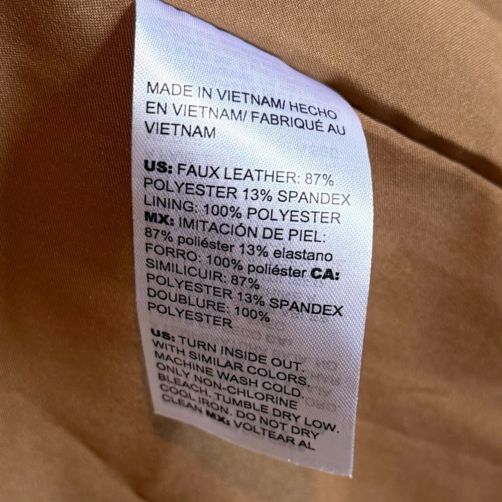 Like new! Chicos faux suede moto jacket. Size 3, (16) distressed brown. Lined. - Picture 7 of 8